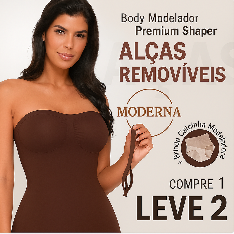 Body Modelador com Alça Removível – Ajuste Perfeito e Design Sofisticado